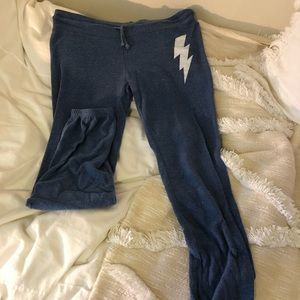 Blue Wildfox lightening bolt joggers